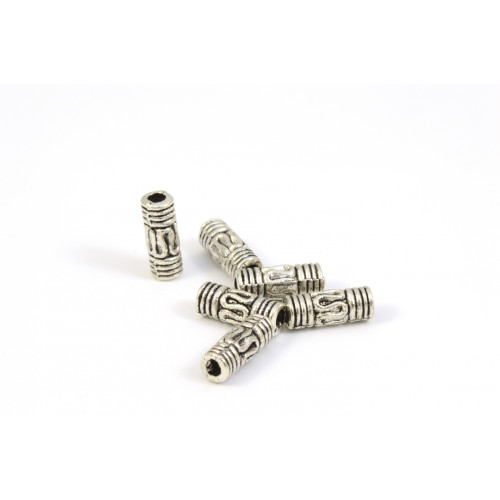 Tube bead 8mm antique silver